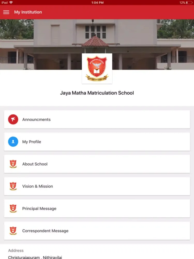 Ảnh chụp màn hình của Jayamatha Matriculation School iPad 